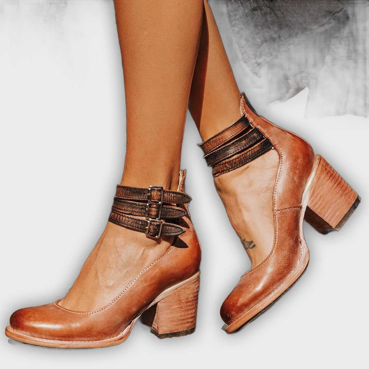 Ever - Women’s Round Toe Chunky Heels - Stylish Comfort for Every Occasion