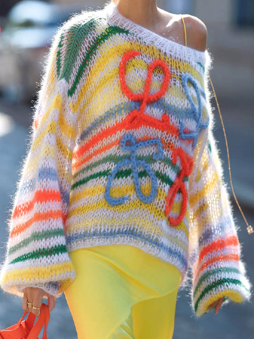 Althea - Rainbow Contrast Striped Sweater