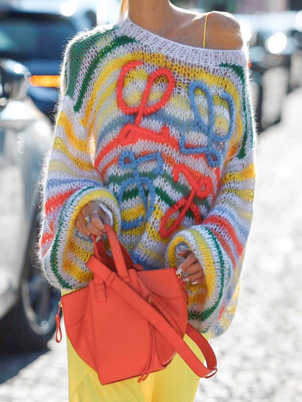Althea - Rainbow Contrast Striped Sweater