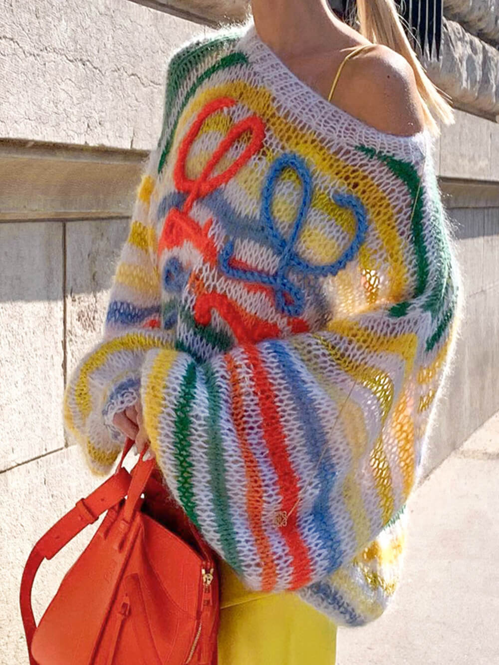 Althea - Rainbow Contrast Striped Sweater