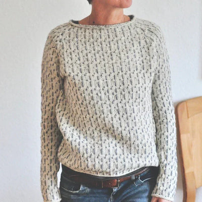 Victoria | Elegant Gray Sweater with Boat Neckline