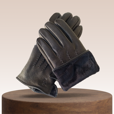 Henry | Deer Pattern Goatskin Winter Gloves for Men