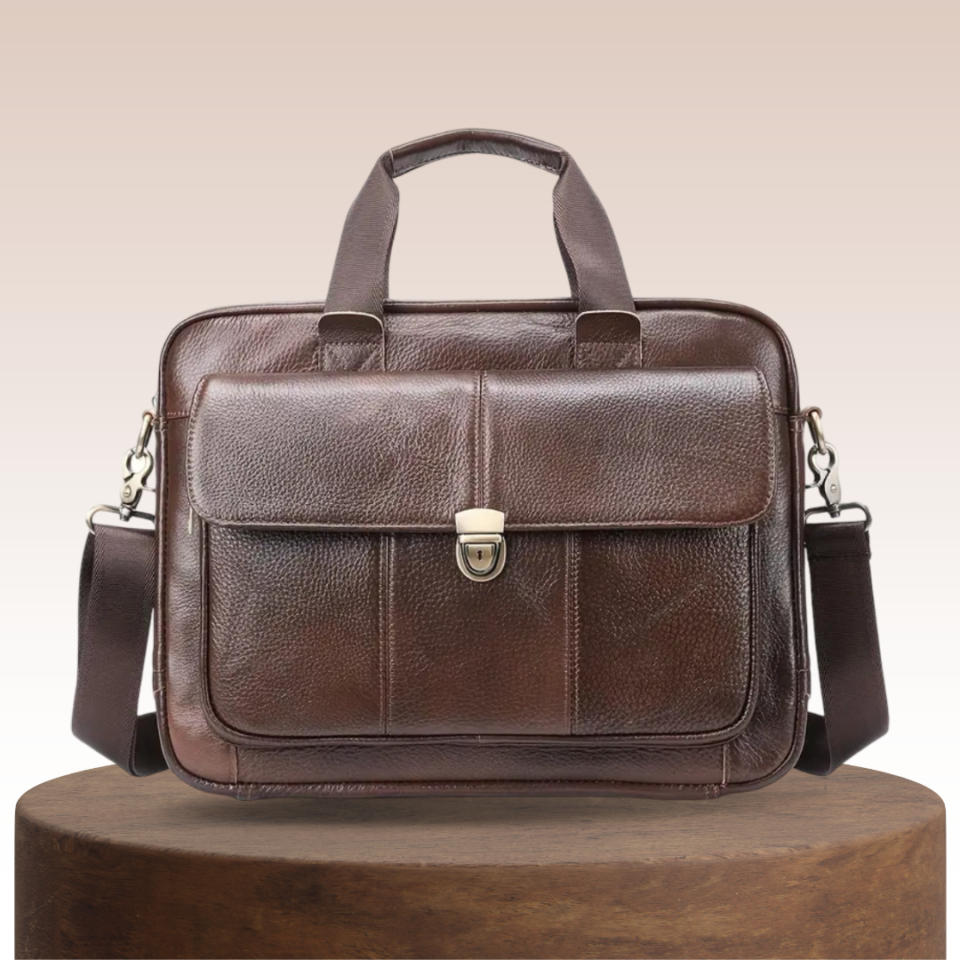 Wyatt | Heritage Leather Briefcase with Secure Lock Flap