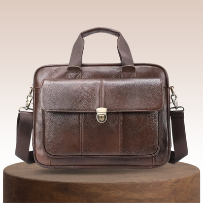Wyatt | Heritage Leather Briefcase with Secure Lock Flap