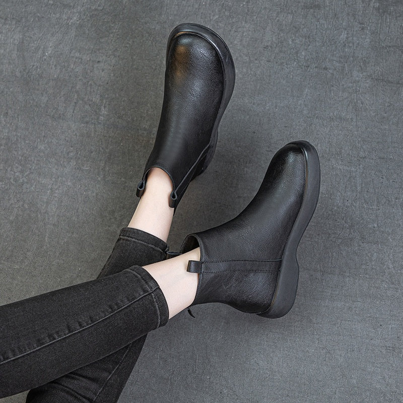 Sophie | Flat Fleece Ankle Boots