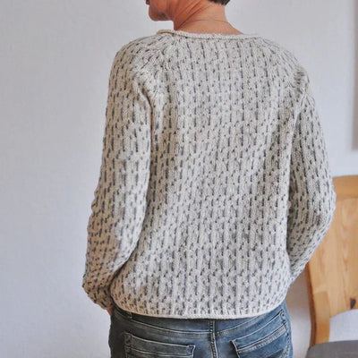 Victoria | Elegant Gray Sweater with Boat Neckline