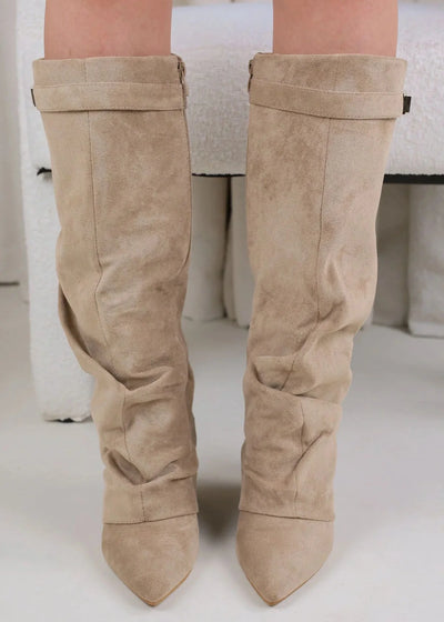 Lavista Slouchy Suede knee high boots - Beige