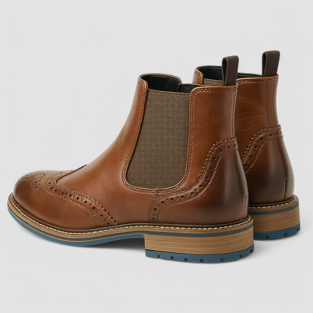 Juan | Brogue Chelsea Boot with Blue Ridge Sole Nº78