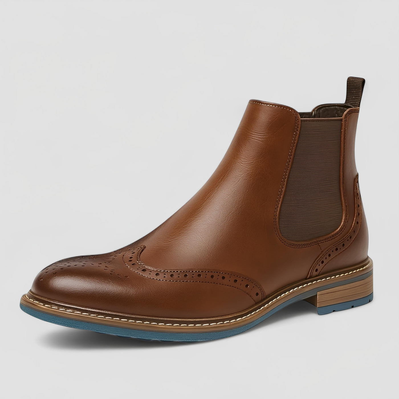 Juan | Brogue Chelsea Boot with Blue Ridge Sole Nº78