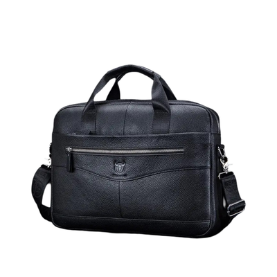 Clayton | Classic Leather Briefcase with Front Zip Accent