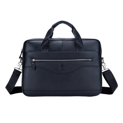 Mason | Professional Leather Laptop Bag with Curved Zip Detail