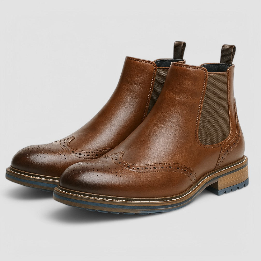 Juan | Brogue Chelsea Boot with Blue Ridge Sole Nº78
