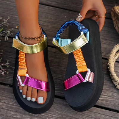 Aura - Iridescent Platform Sandal