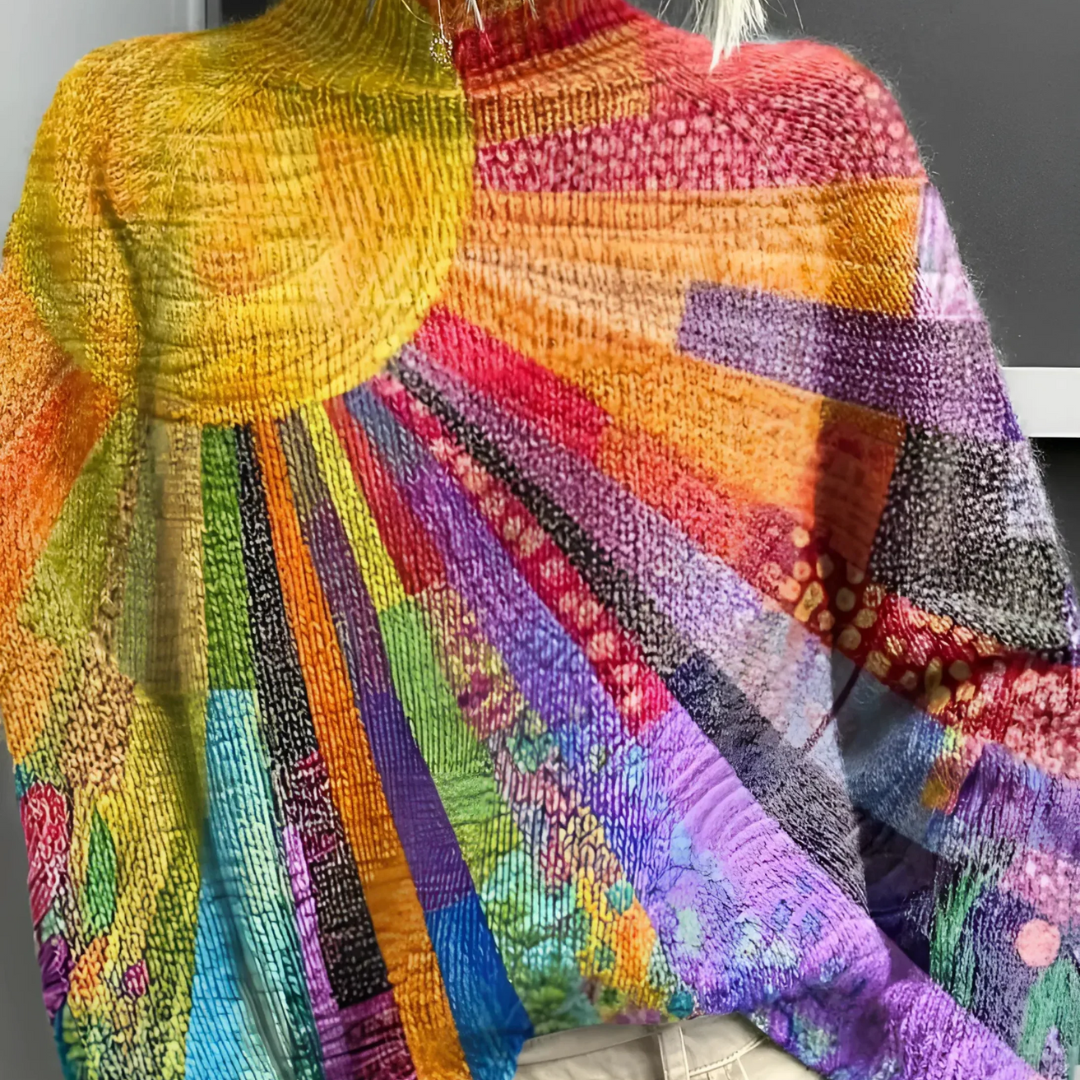 Ada - Colorful and Vibrant Turtleneck Sweater