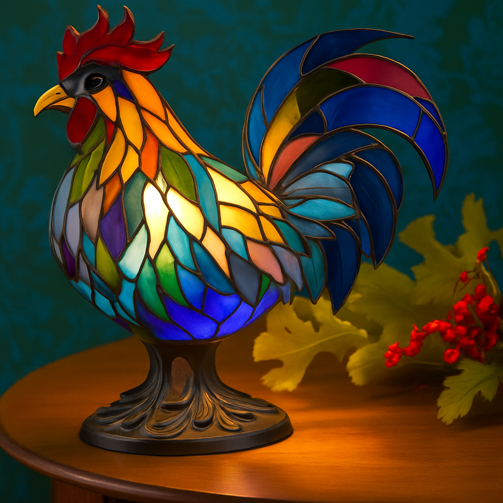 Hector | Magisk coloured glass rooster lamp