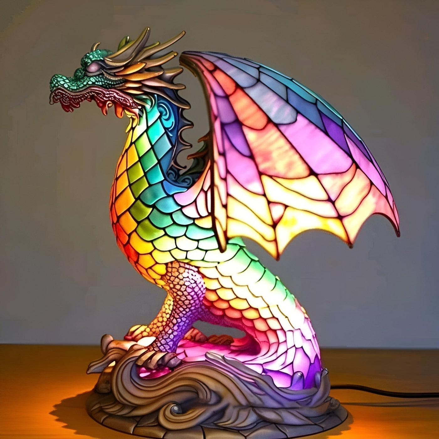 Ignis | Magisk dragon lamp in coloured glass