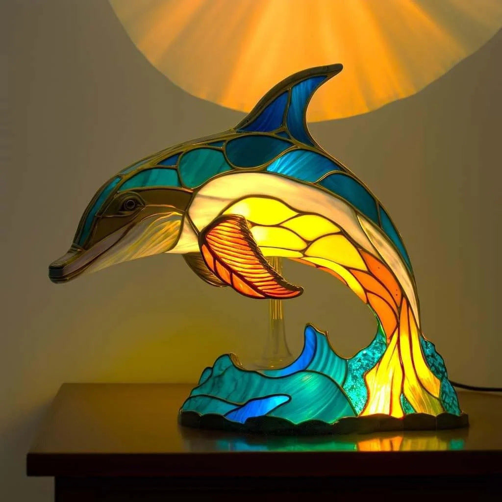 Flip | Magisk dolphin lamp in coloured glass