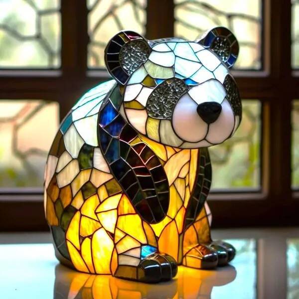 Pandaou | Magisk panda lamp in coloured glass