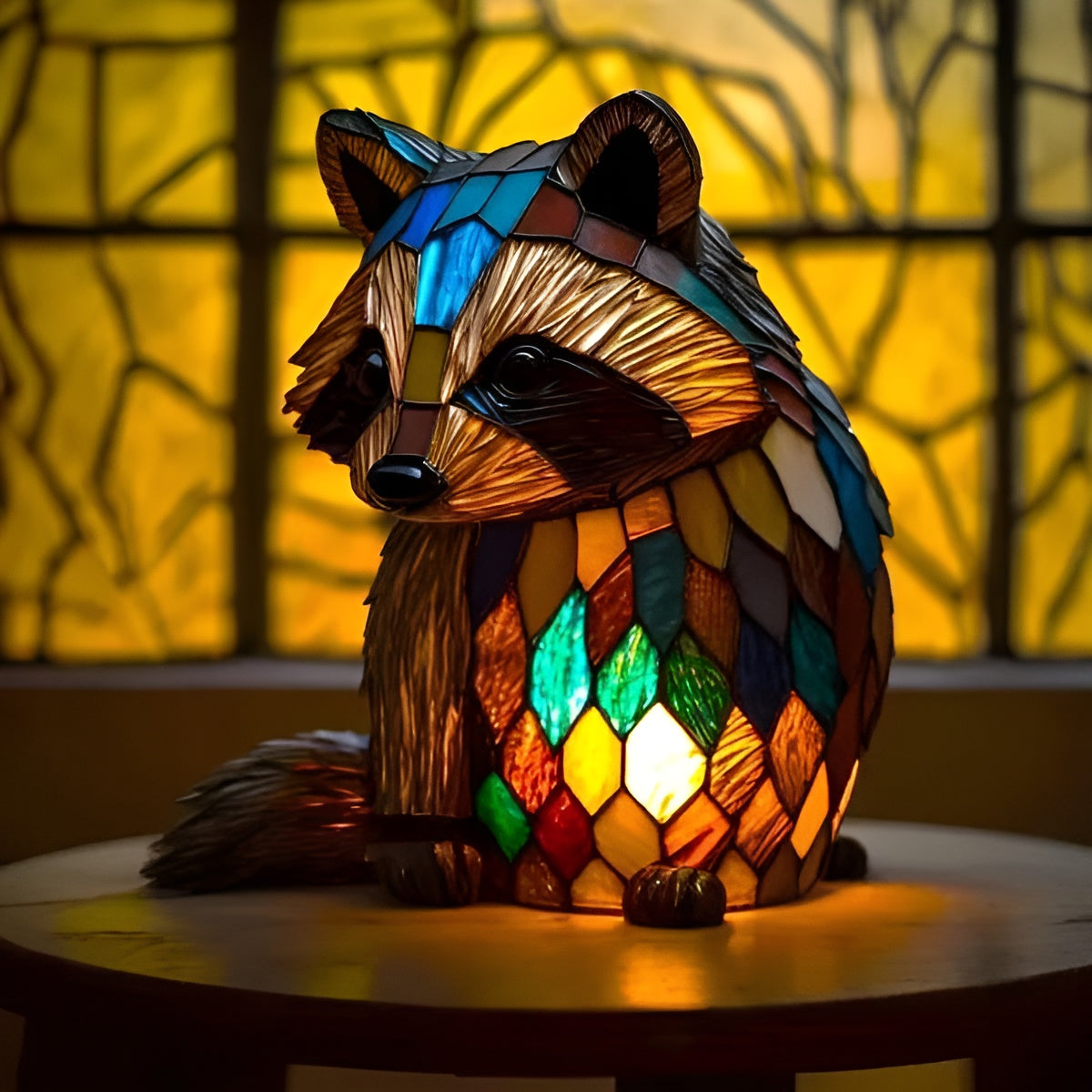 Filou | Magisk raccoon lamp in coloured glass