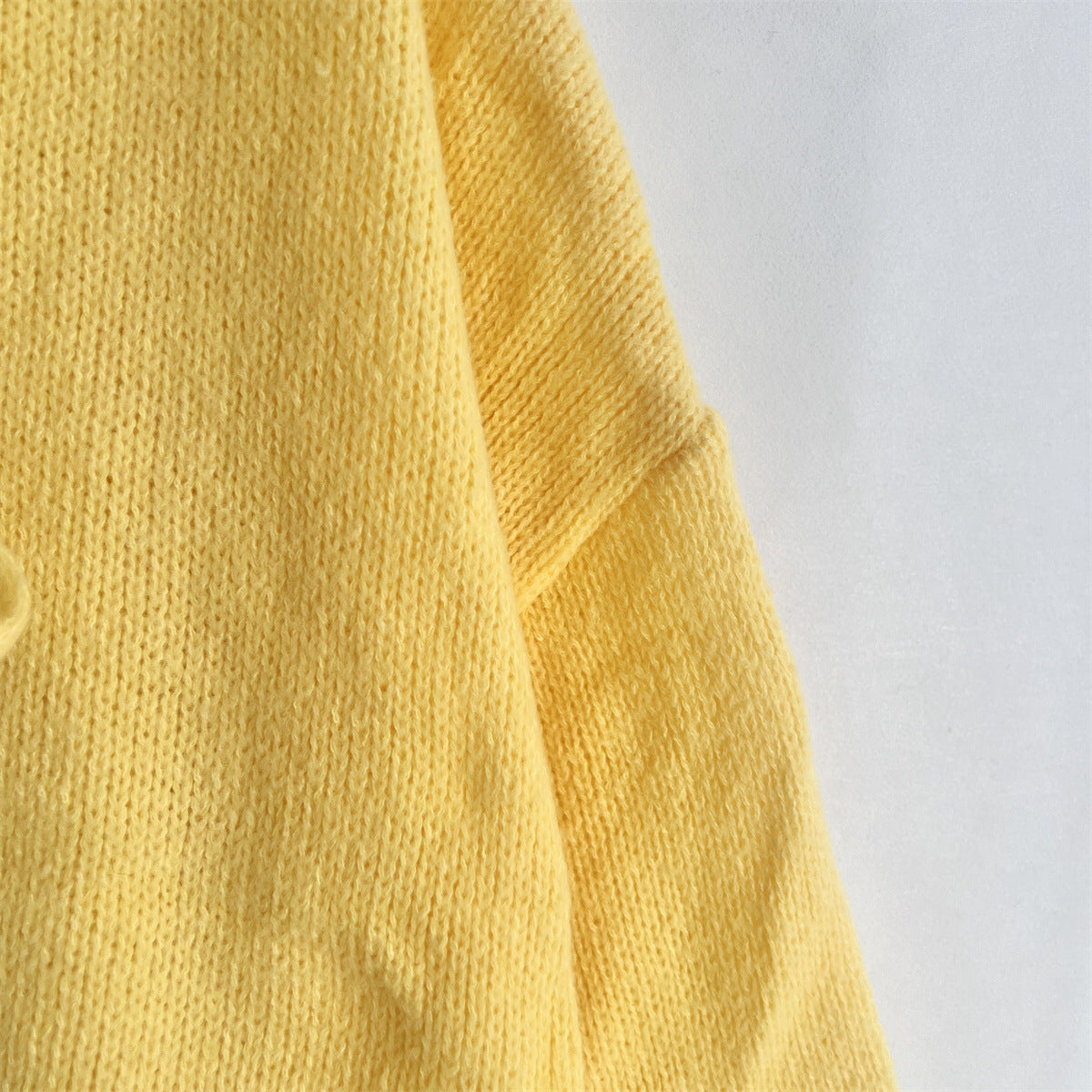 Lexi - Solid Color Crew Neck Lace-Up Cardigan