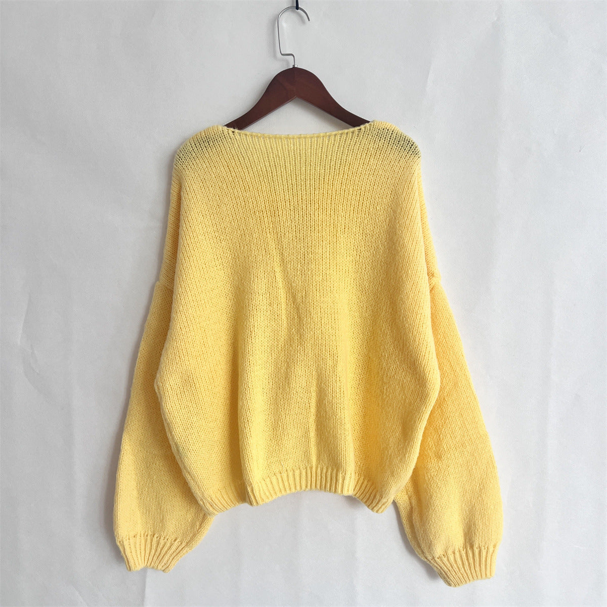 Lexi - Solid Color Crew Neck Lace-Up Cardigan