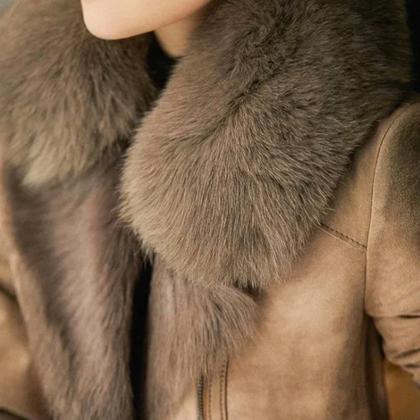 Leonora - Shearling Jacket with Fur Collar