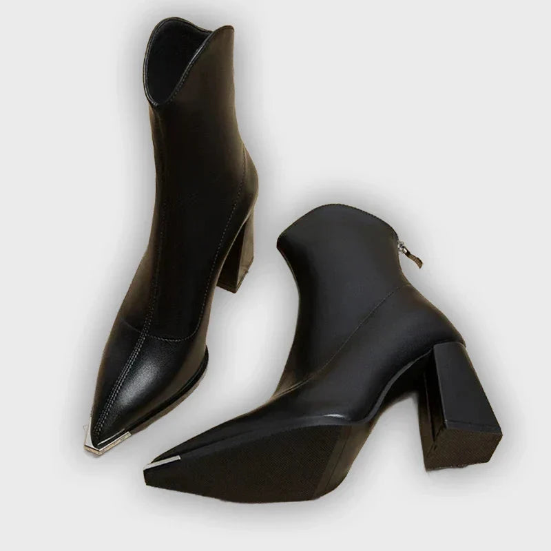 Aliyah - Stylish Women's Leather Comfort Heels