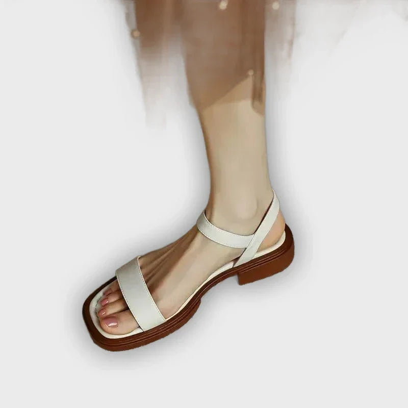 Celeste - Retro Square Heel Open-Toe Sandals