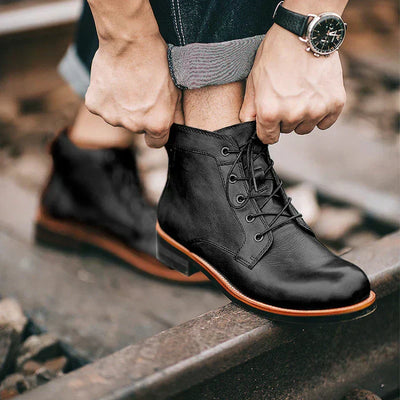 Fanum | Men's Retro Ankle Boots with Round Toe