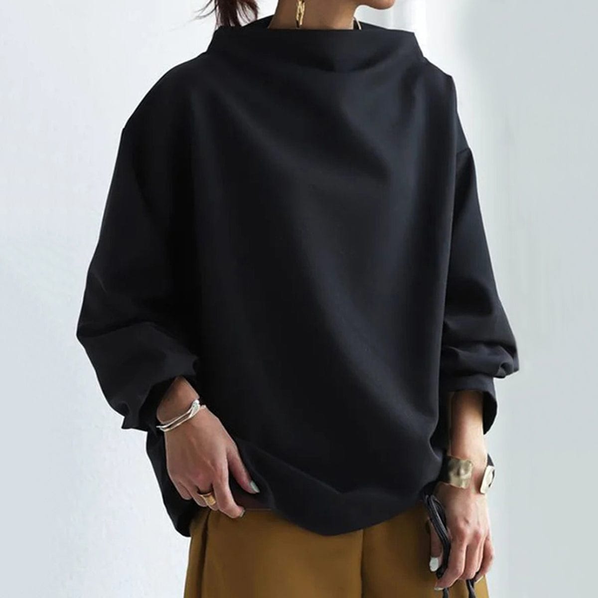 Elly - Soft Knit Top with High Neck