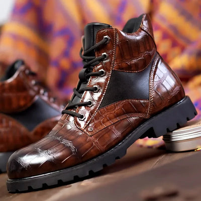 Dante Ferrara | Croc Leather Ankle Boots