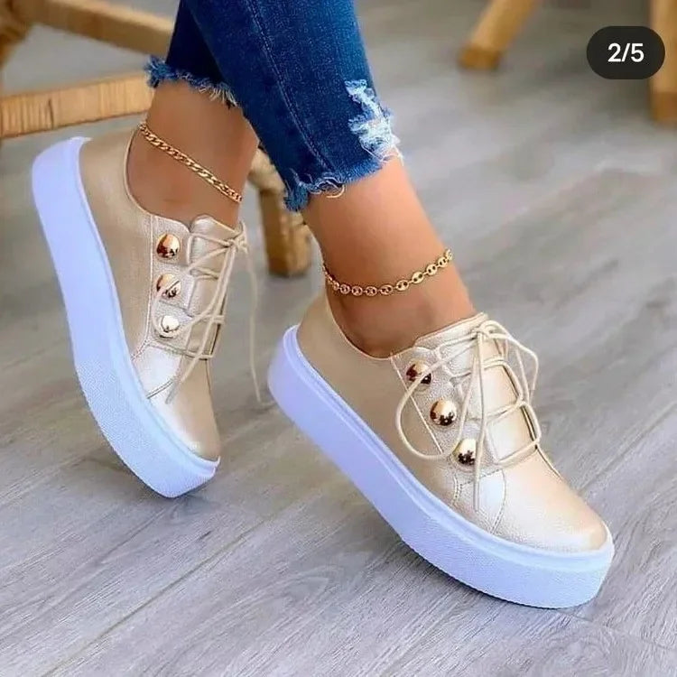 Serena - Orthopedic Round Toe Platform Sneakers