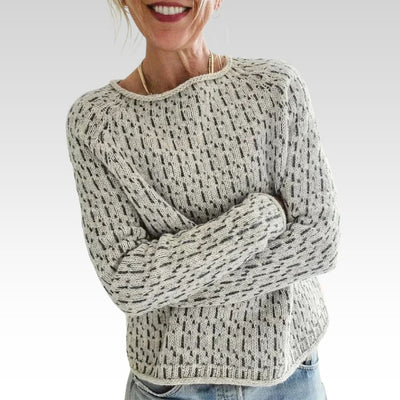 Victoria | Elegant Gray Sweater with Boat Neckline