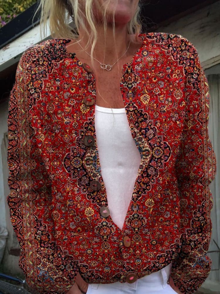 Penny | Vintage Art Casual Cozy Long Sleeve Sweater