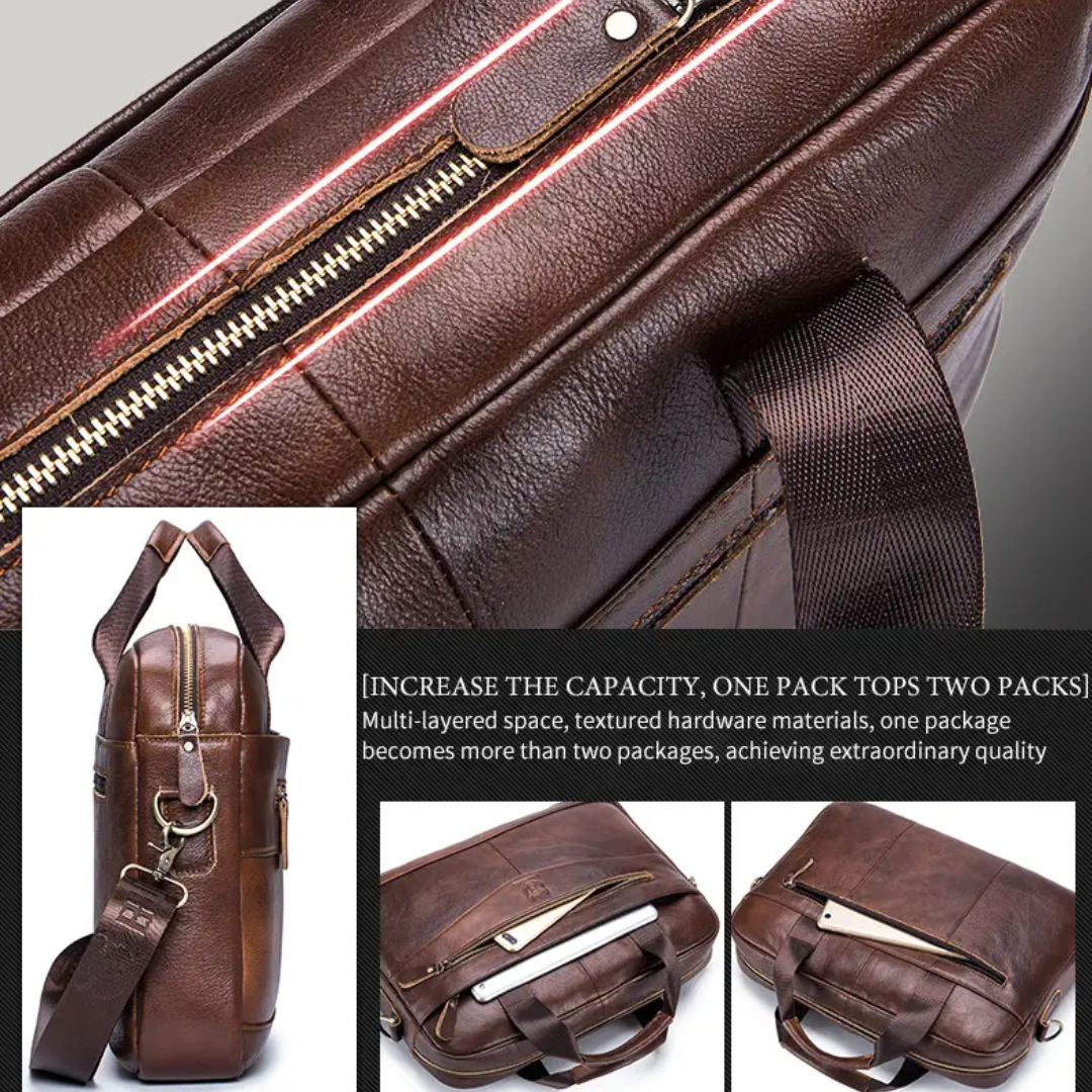 Jacob | Leather Spacious Briefcase | Messenger Bag