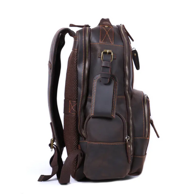 Sterling | Vintage Leather Multi‑Layer Backpack