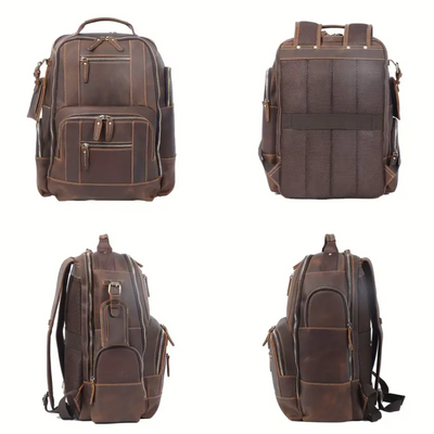 Sterling | Vintage Leather Multi‑Layer Backpack