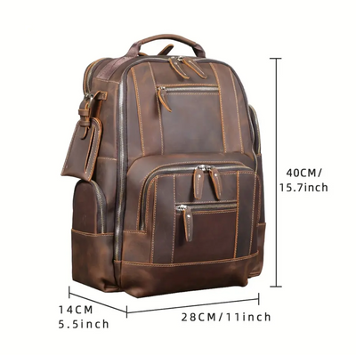 Sterling | Vintage Leather Multi‑Layer Backpack