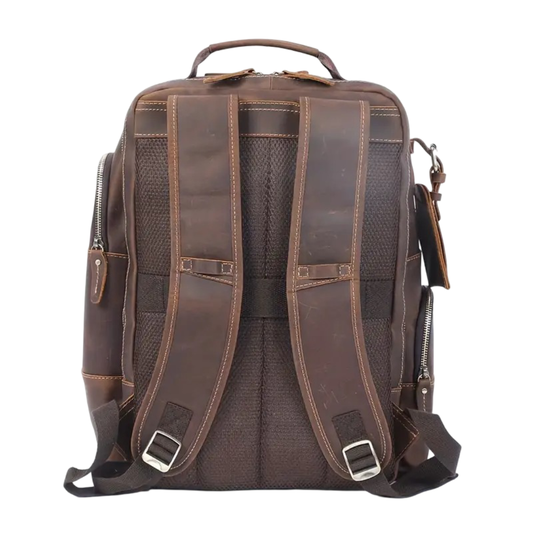 Sterling | Vintage Leather Multi‑Layer Backpack