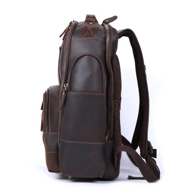 Sterling | Vintage Leather Multi‑Layer Backpack