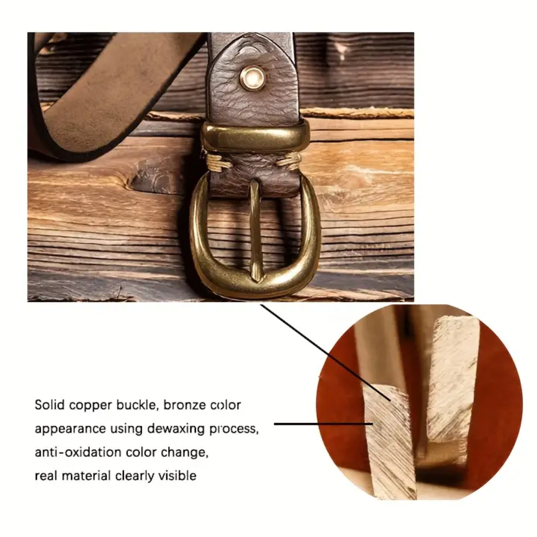 Luca | Retro Belt with Gold Buckle