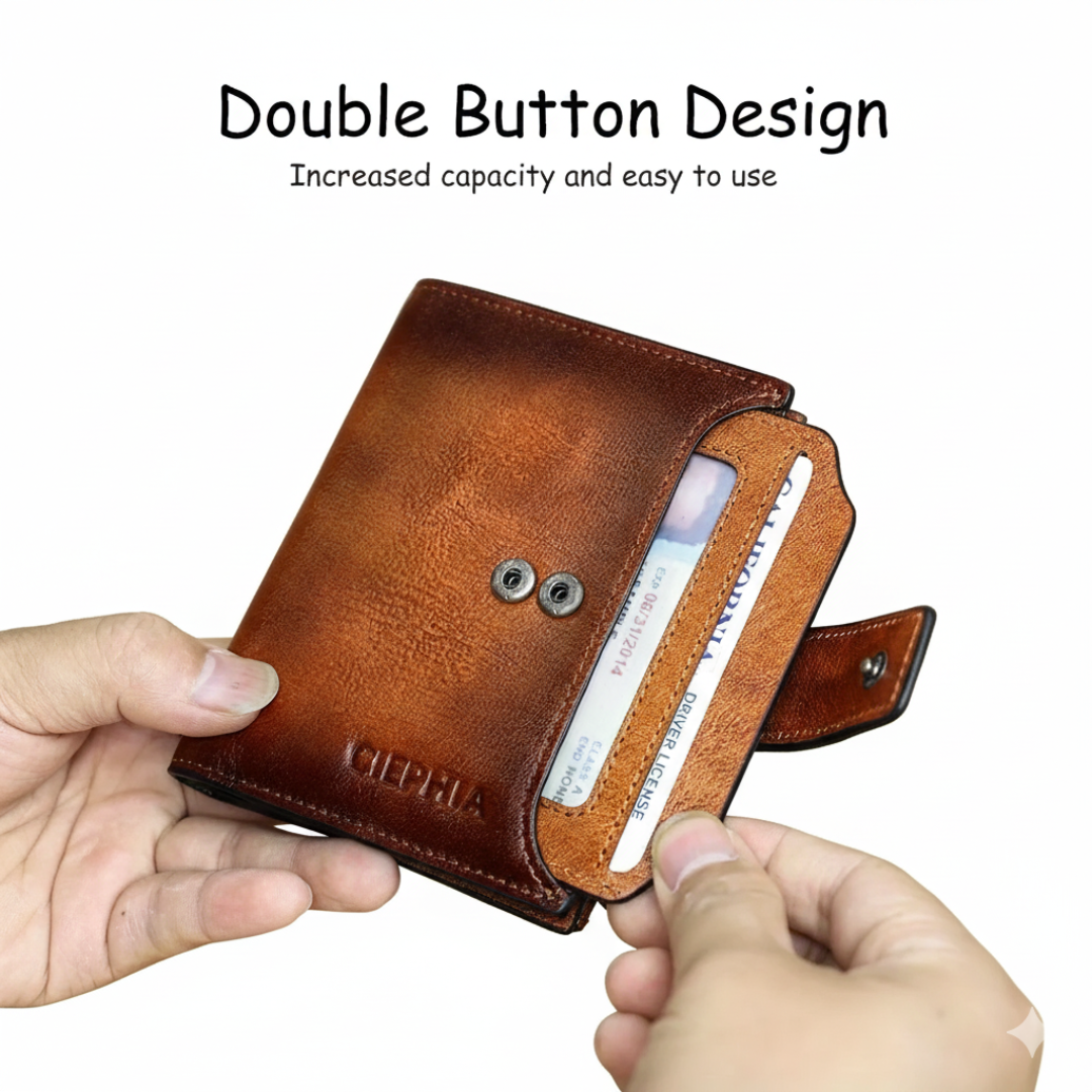Callum | Vintage Leather RFID Duo-fold Wallet