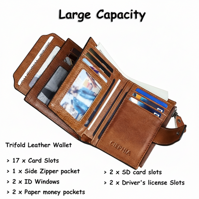 Callum | Vintage Leather RFID Duo-fold Wallet