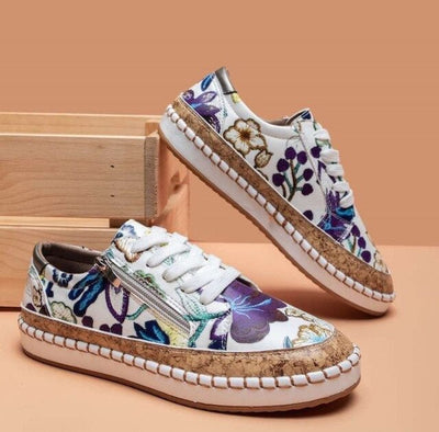 Oluchi | Floral Orthopedic Zipper Sneakers