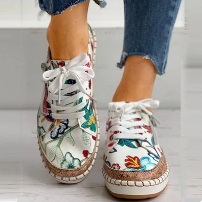 Oluchi | Floral Orthopedic Zipper Sneakers