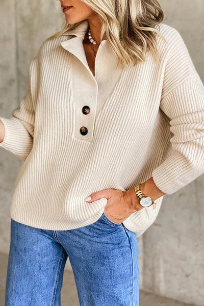 Briana - Button Long Sleeve Sweater