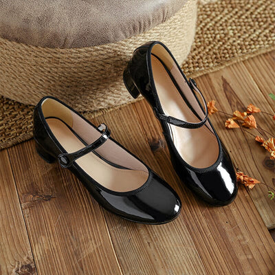 Livy - Leather Mary Janes