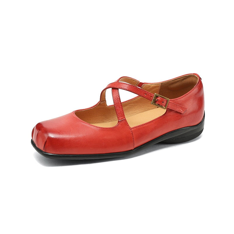 Edith - Leather Mary Janes