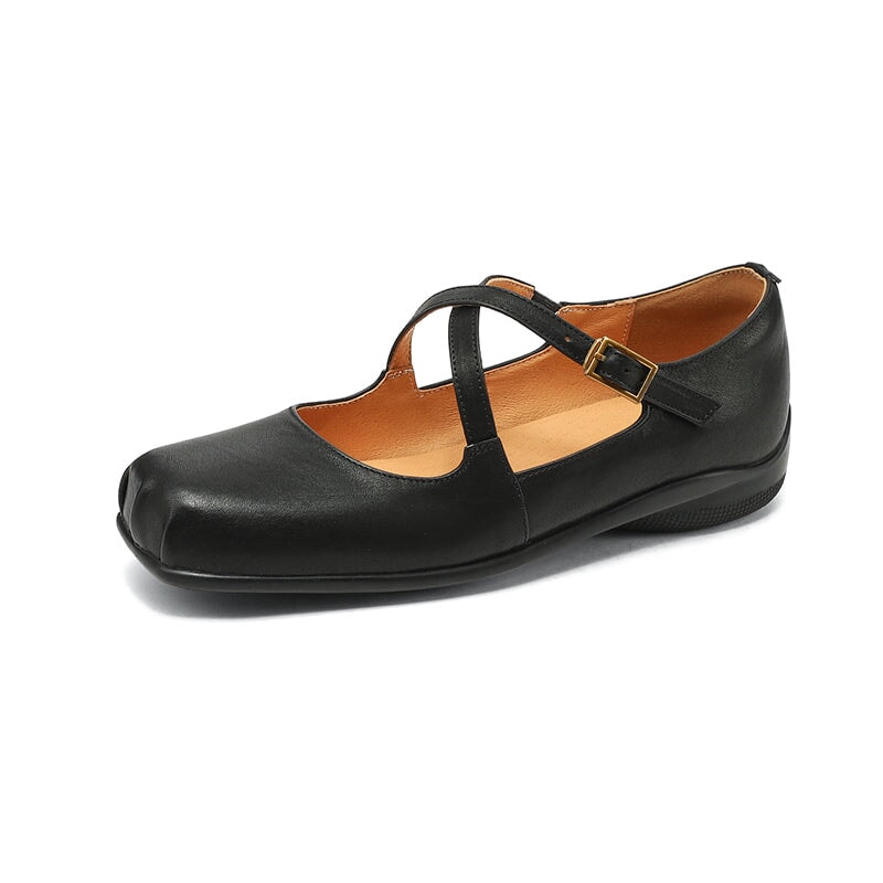Edith - Leather Mary Janes
