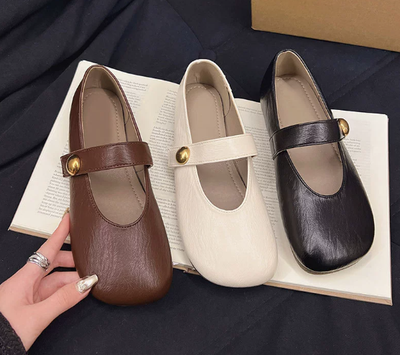 Irene - Leather Mary Janes